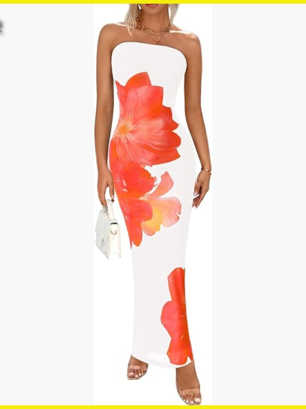 Strapless Maxi Dress Bodycon Floral Formal Cocktail Elegant Mesh Summer